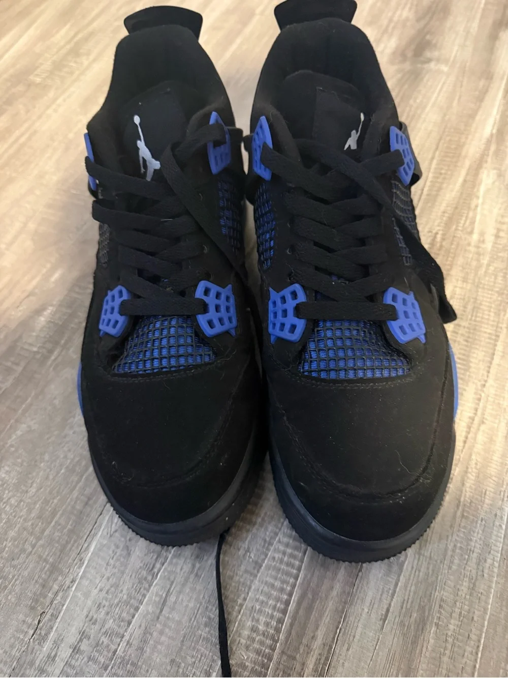 Jordan Black and Royal Blue Low-Top Basketball Sneakers